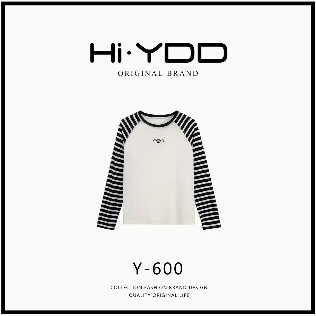 YDD•「Y-600」薄款微透夏季条纹拼接长袖圆领防晒上衣XZ-8233