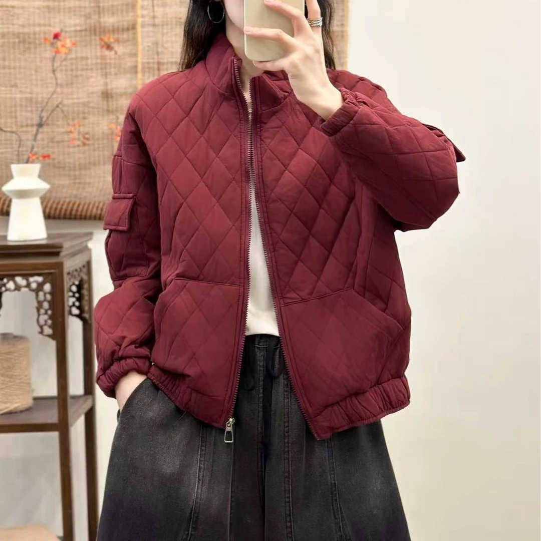 16540新款秋冬简约宽松减龄时尚休闲棉衣