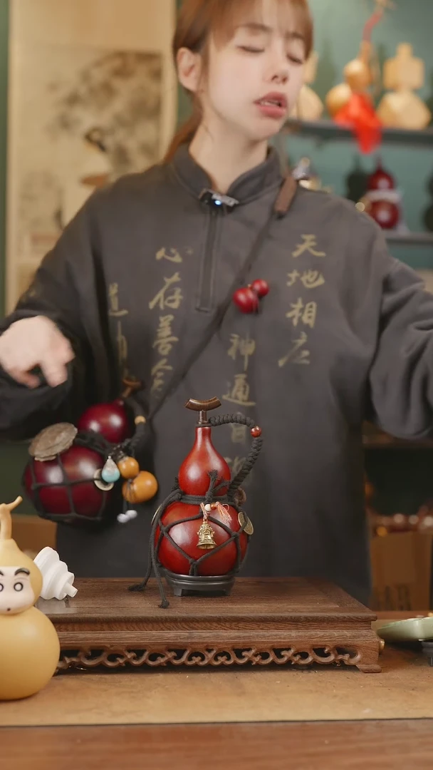 【闪购商品】51号精品天然大漆工艺防渗内胆酒葫芦~