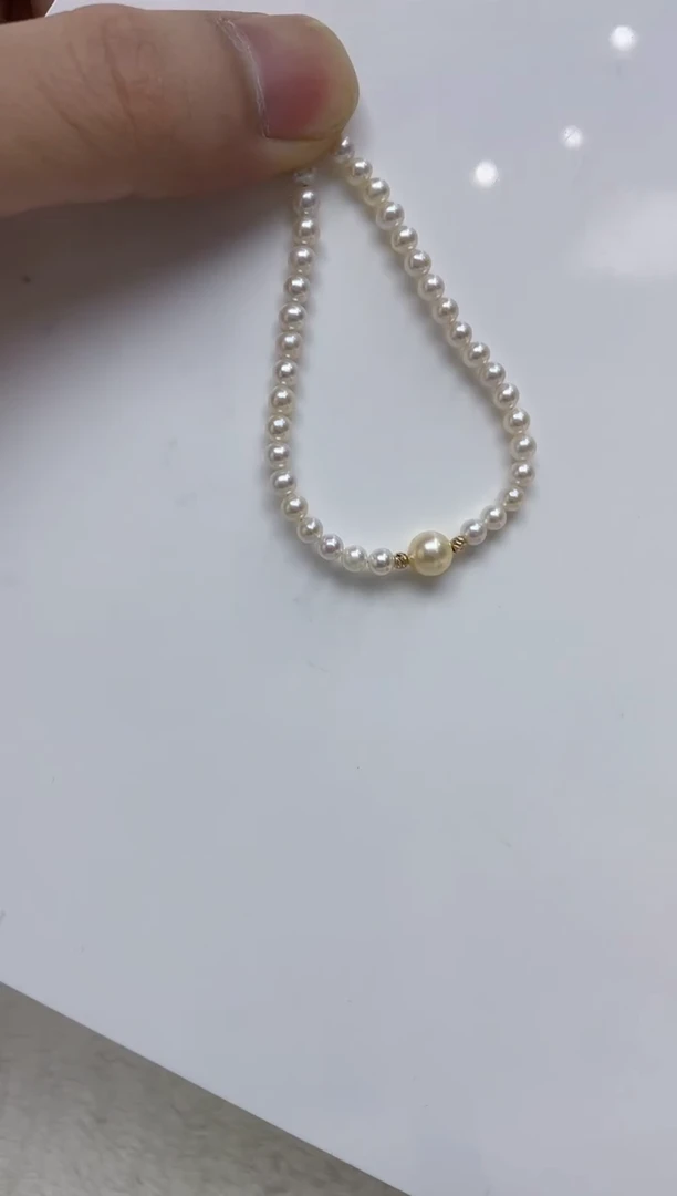银S925镶嵌手链淡水珍珠