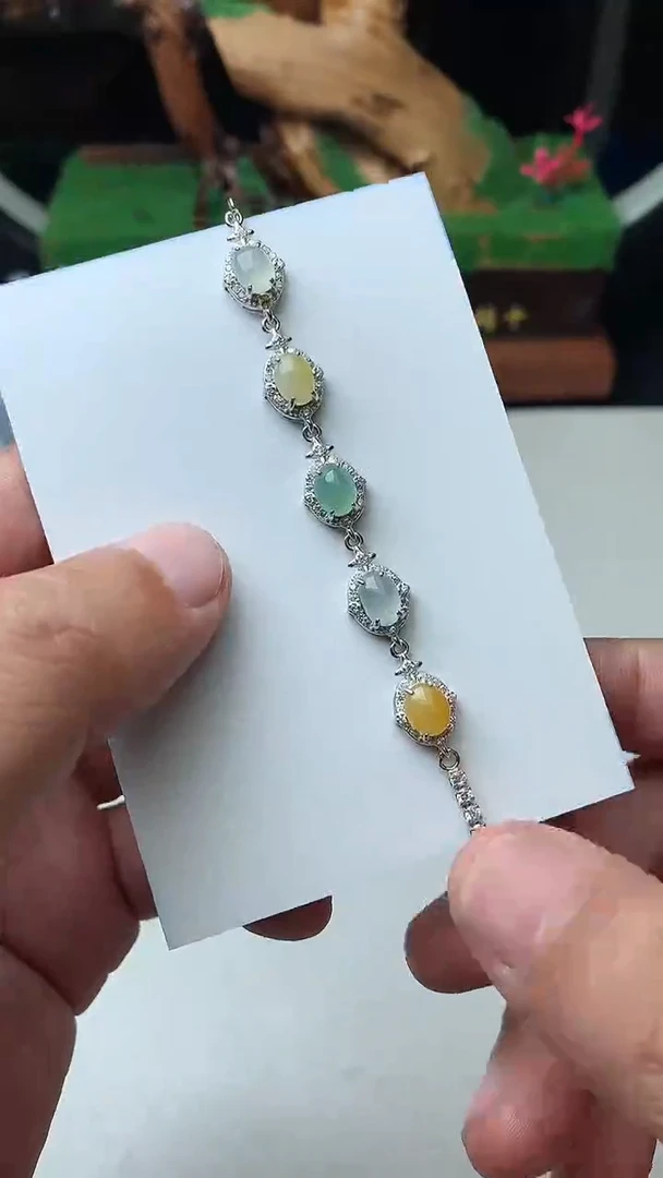 颈饰银S925镶嵌翡翠珠子