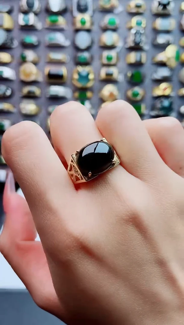 未镶嵌戒指翡翠天然翡翠男戒