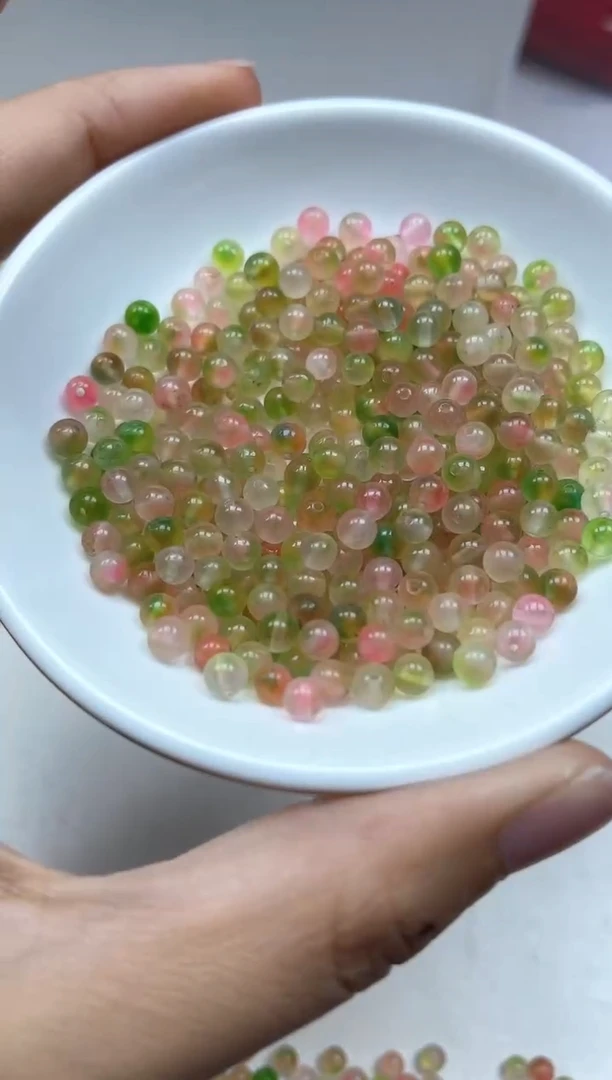 玛瑙/玉髓散珠未镶嵌C710水蜜桃盐 源6mm30个6元