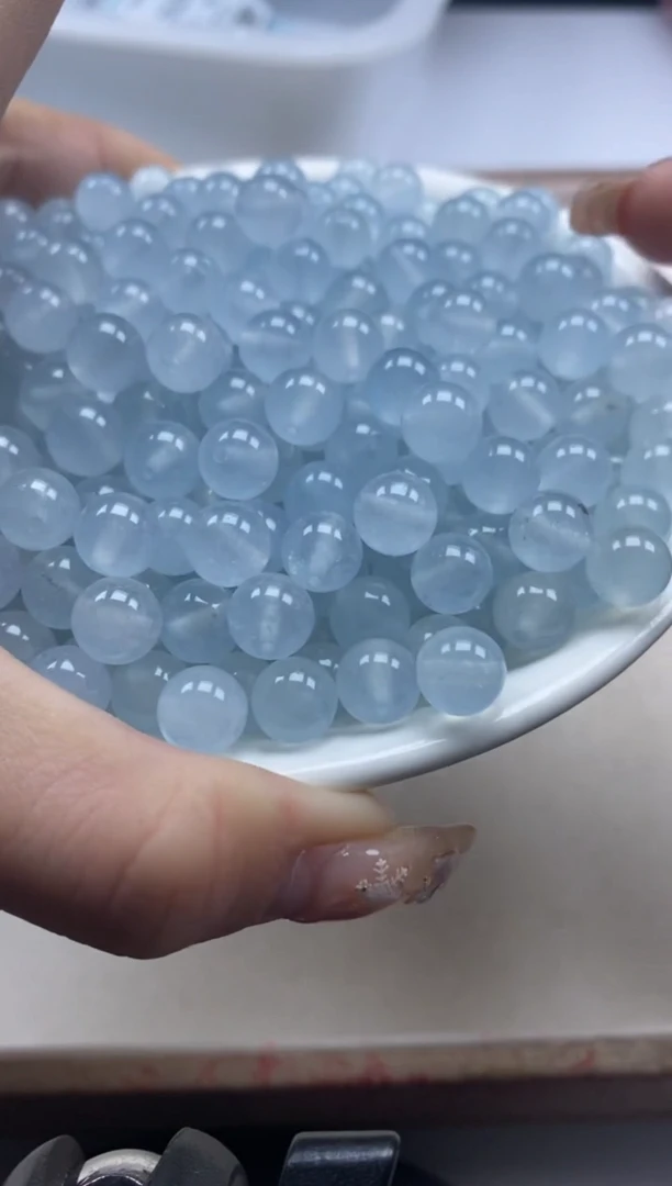 【闪购商品】玛瑙/玉髓颈饰未镶嵌w791冰川蓝玛瑙8mm*50颗