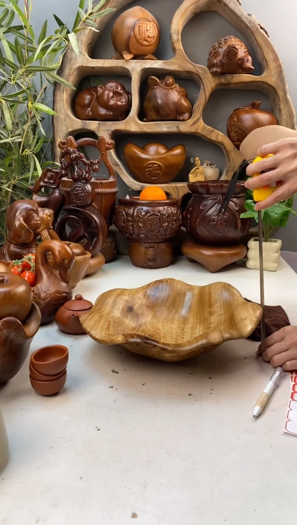 香樟木A24荷叶碗/尺寸