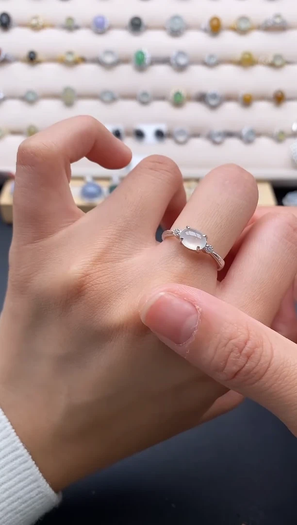 银S925镶嵌戒指翡翠11111111+5