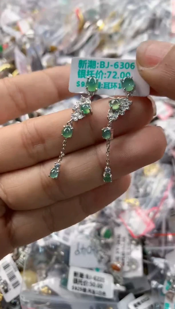 银S925镶嵌戒指翡翠555----3