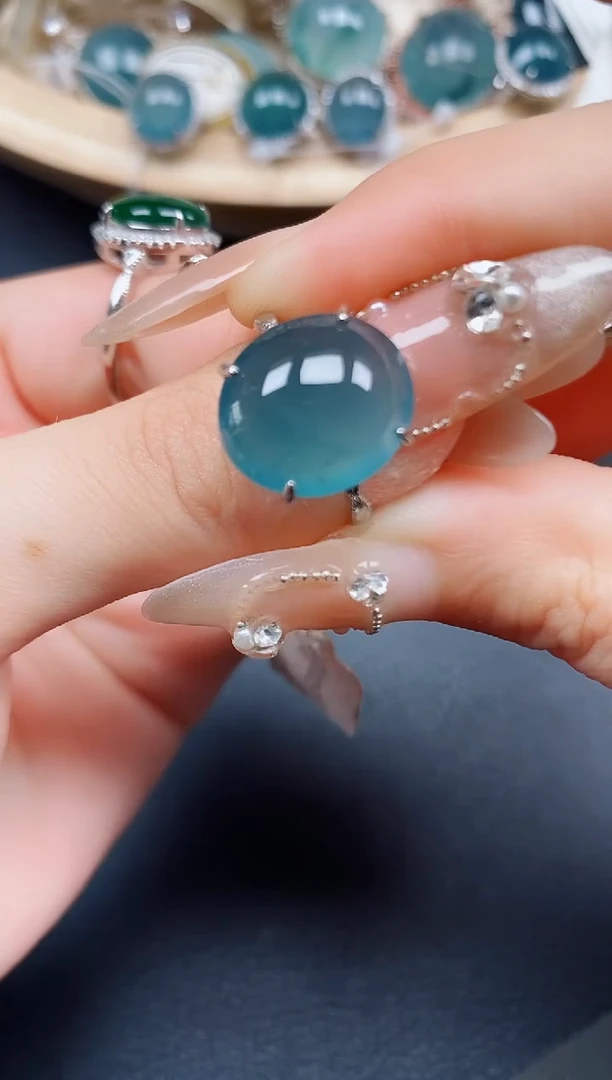 【闪购商品】翡翠戒指银S925镶嵌翡翠