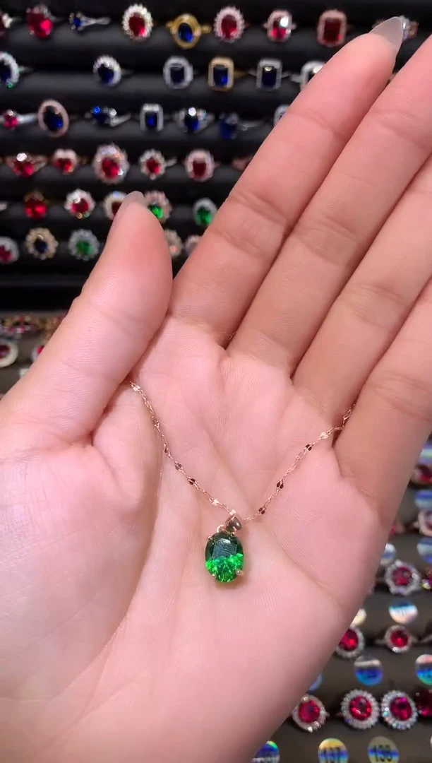 【闪购商品】透辉石吊坠银S925镶嵌810