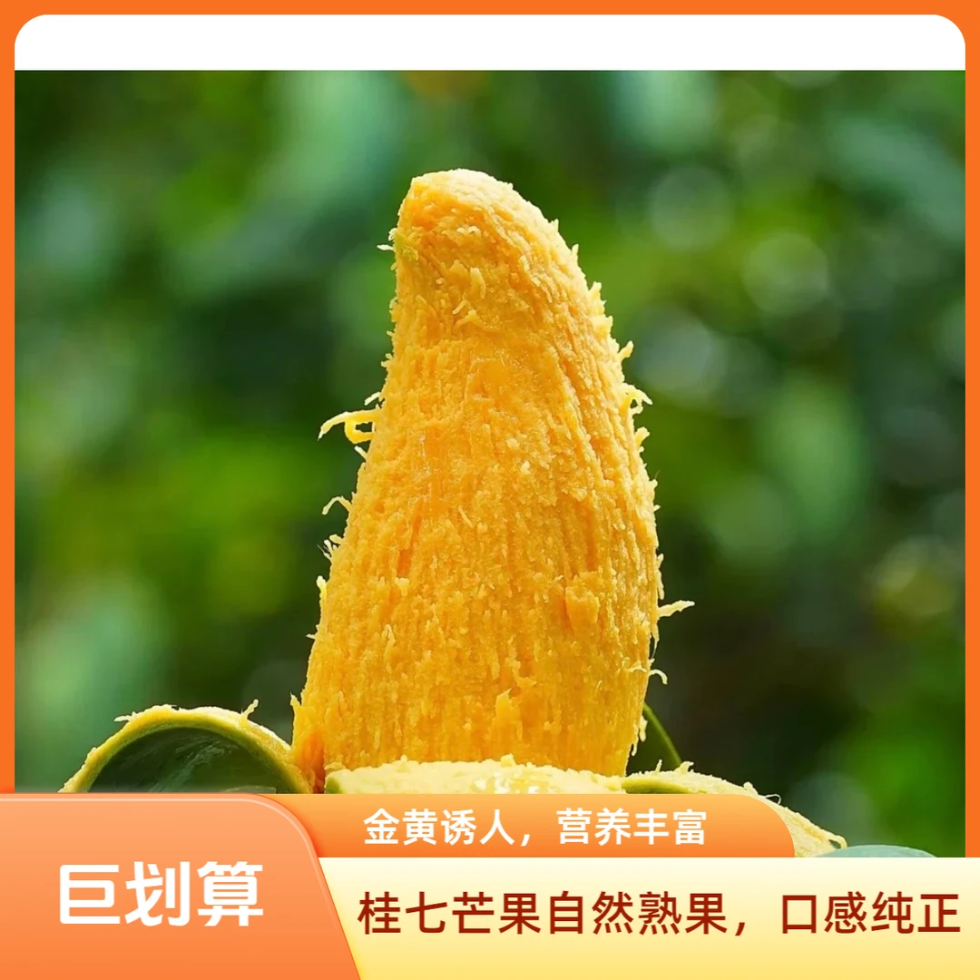 新鲜应季现摘桂七芒果肉厚核薄香甜多汁产地直发