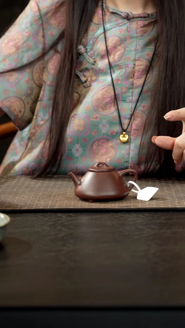 茶壶紫砂老紫泥子冶石瓢110cc