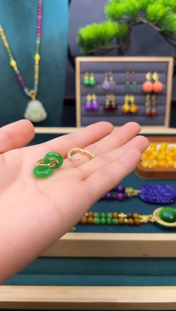 【闪购商品】翡翠耳饰14K金镶嵌E251