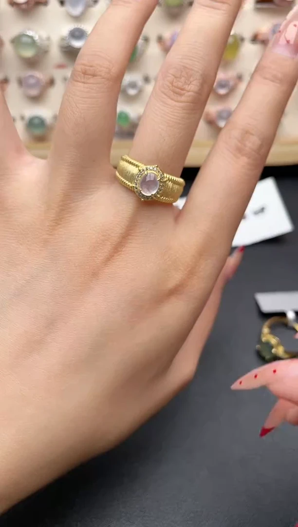 【闪购商品】翡翠戒指银S925镶嵌一物一证一礼盒