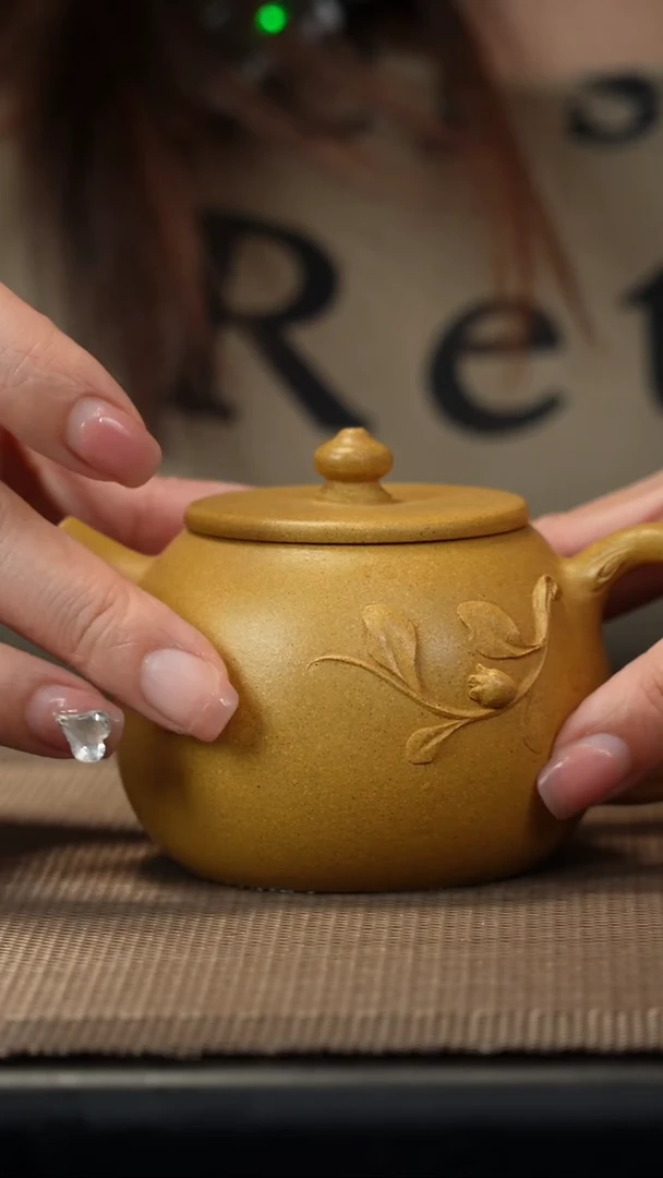 茶壶紫砂黄金段桃枝150cc