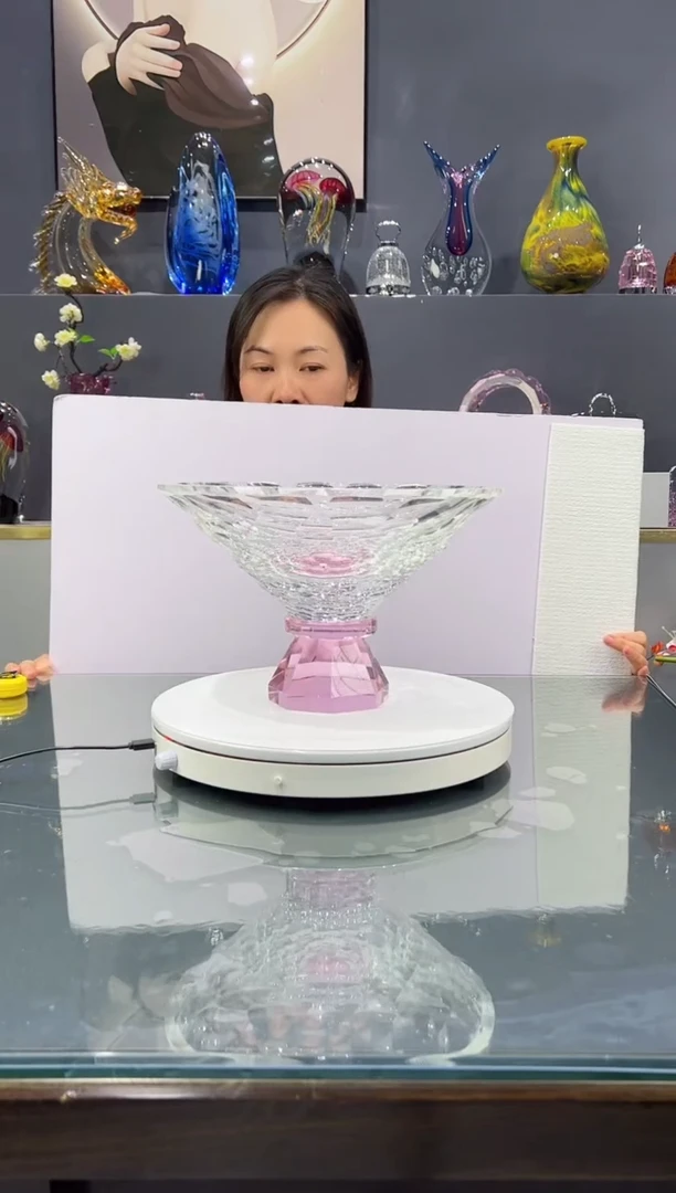 手工艺品琉璃    水晶琉璃果碗1个