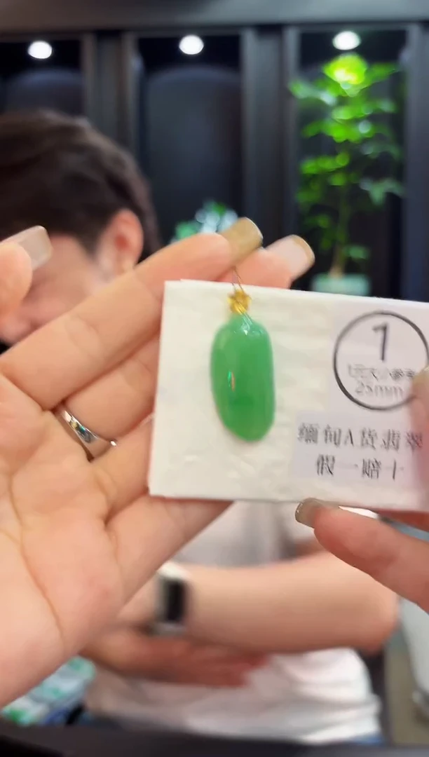 颈饰18K金镶嵌翡翠 缅料A货/支持复检/一件
