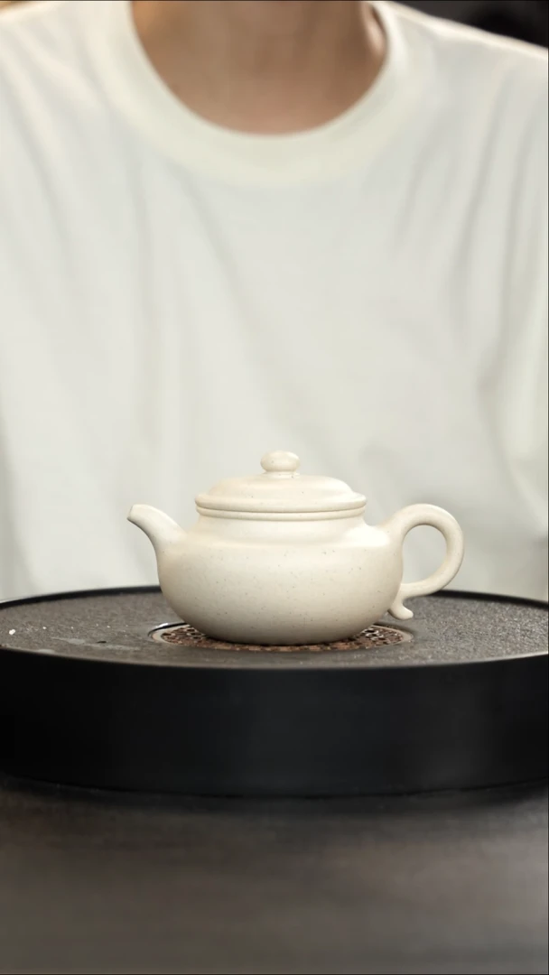茶壶紫砂纯原矿白玉段仿古大漏