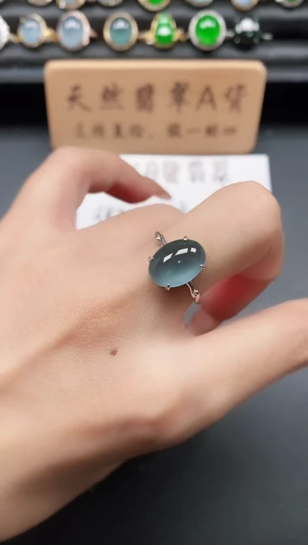 银S925镶嵌戒指翡翠111