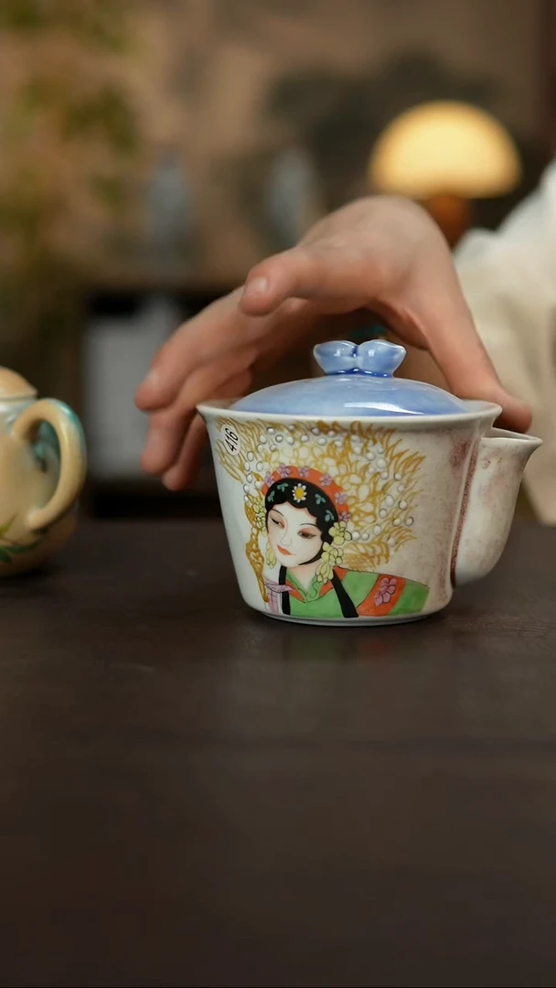 杯景德镇陶瓷杯碗柴烧多人