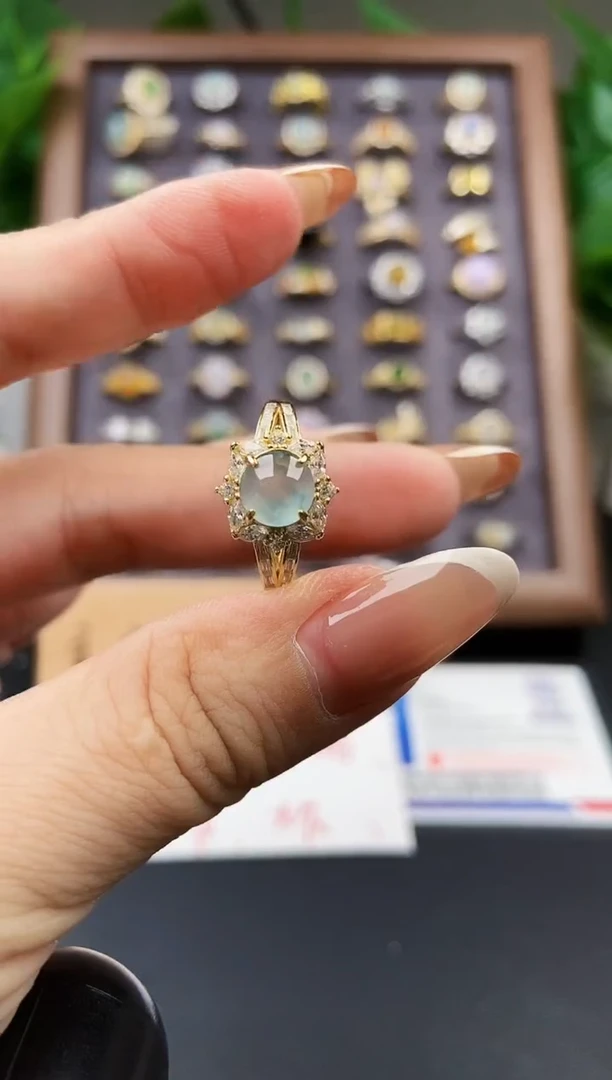 银S925镶嵌戒指翡翠12