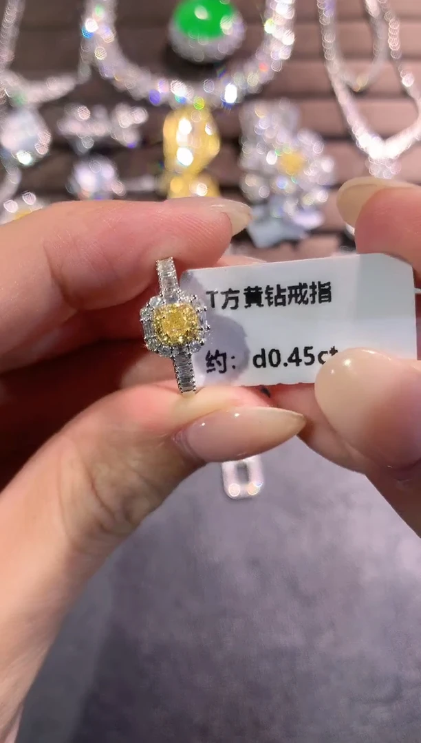 戒指/指环18K金镶嵌天然钻石a50