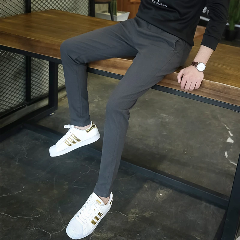 秋冬季男士休闲裤2025新款修身小脚男裤弹力简约通勤商务风长裤子