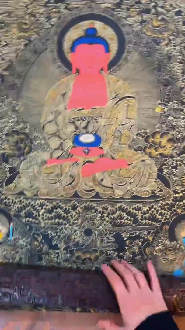 装裱画精品手绘唐卡链接--A139阿弥陀佛