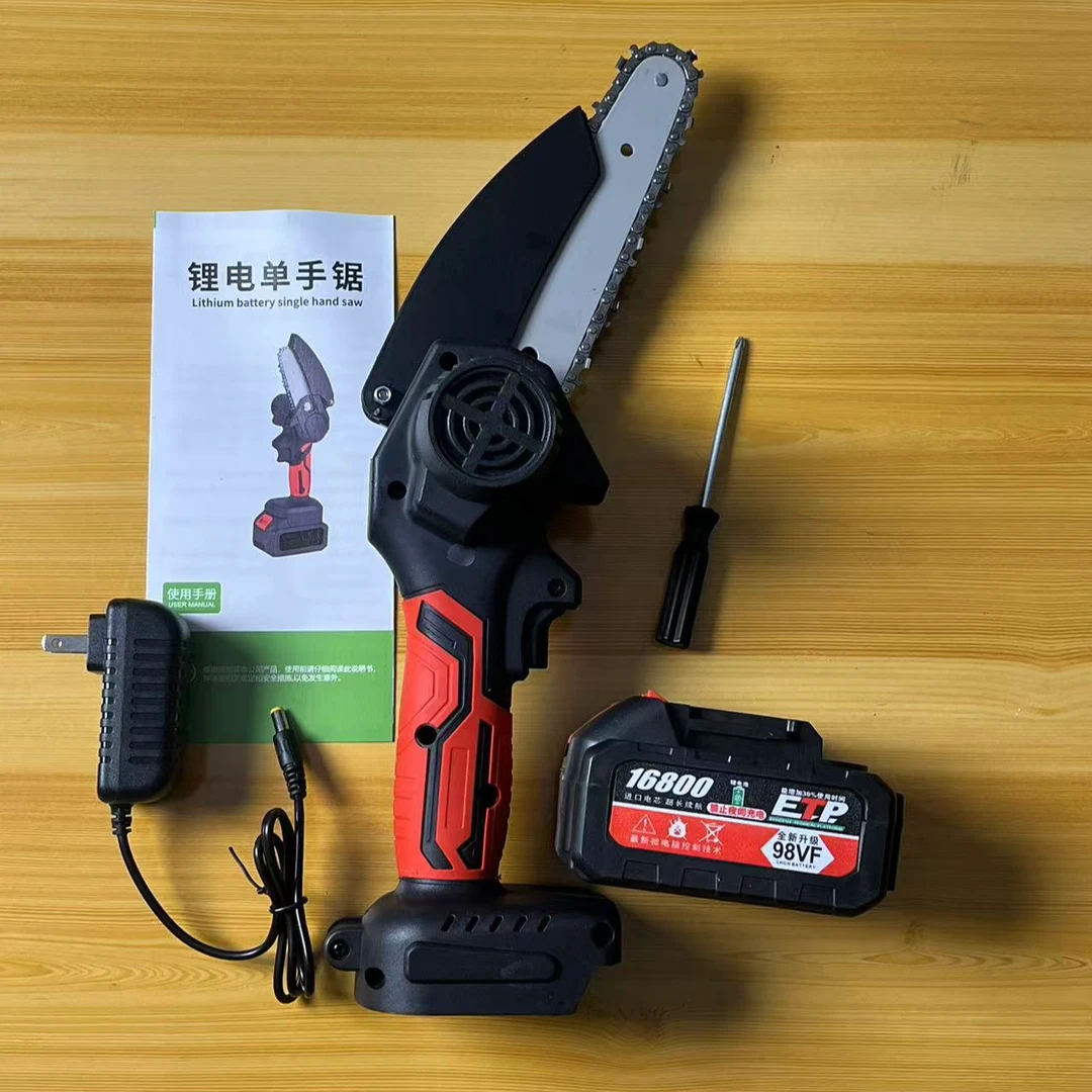 6寸大功率锂电锯超长续航伐木锯农业机械户外伐木
