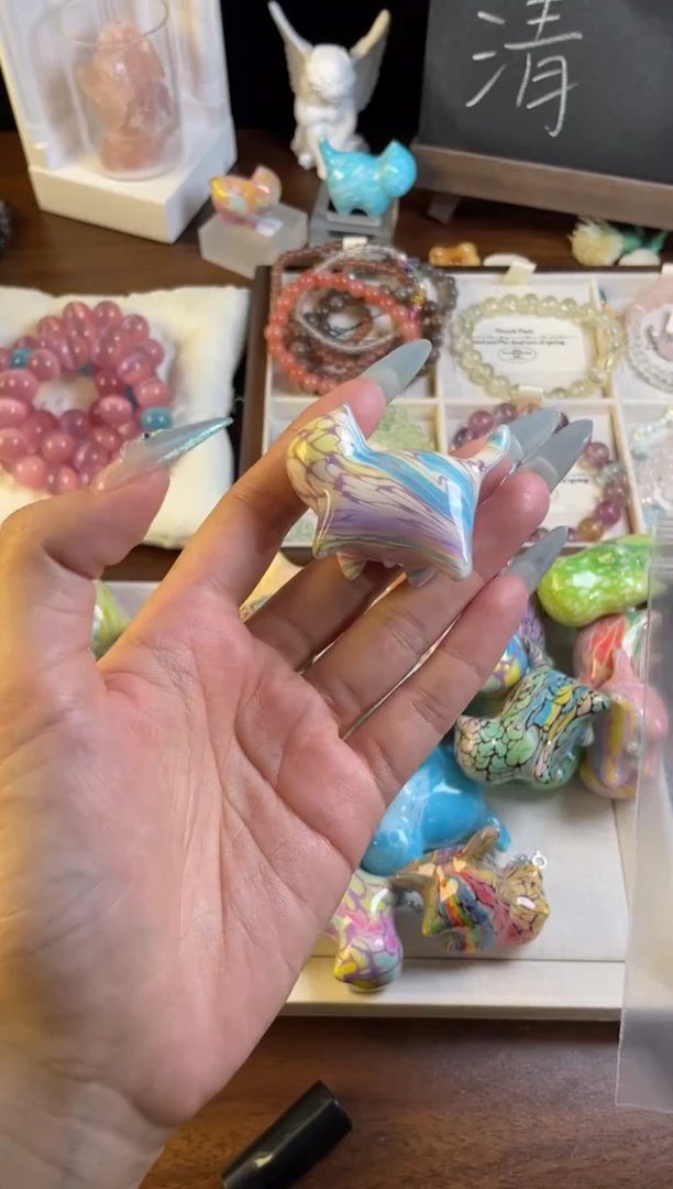 水晶手链未镶嵌大漆猫2号