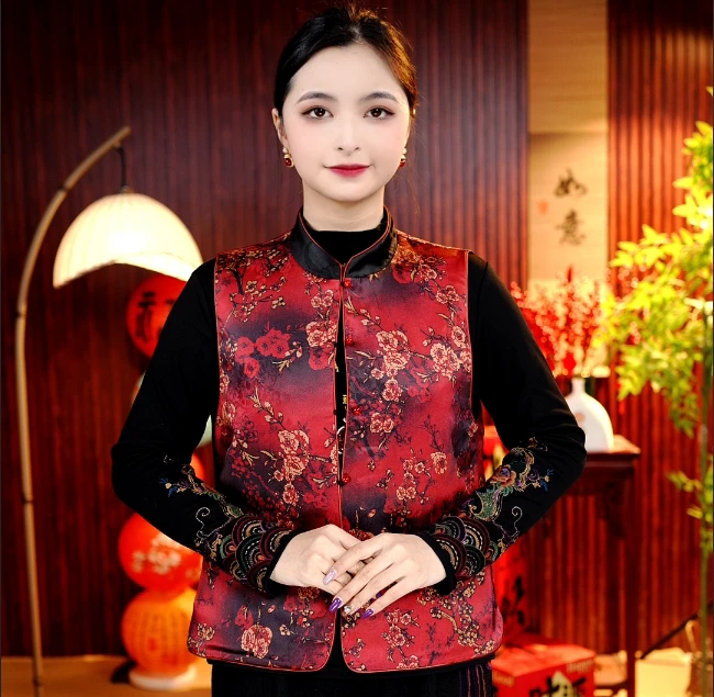 [喜上眉梢]柒夫人高定双面双穿国风喜上眉梢刺绣马甲