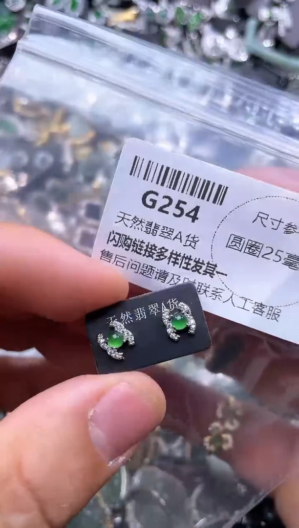 【闪购商品】翡翠颈饰未镶嵌G254耳钉