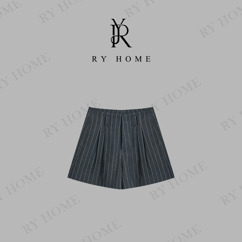 【容雨RYHOME】夏季新款条纹西装短裤252K2490