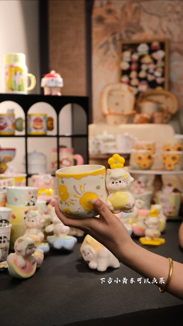 杯子小*6景德镇手工手绘高温釉下彩设计师款