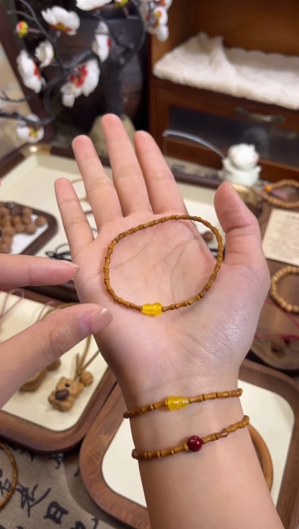 吊坠桃核【桃缘行】竹节「黄色葫芦」桃木桃核辟、挡、驱、护 备注手围