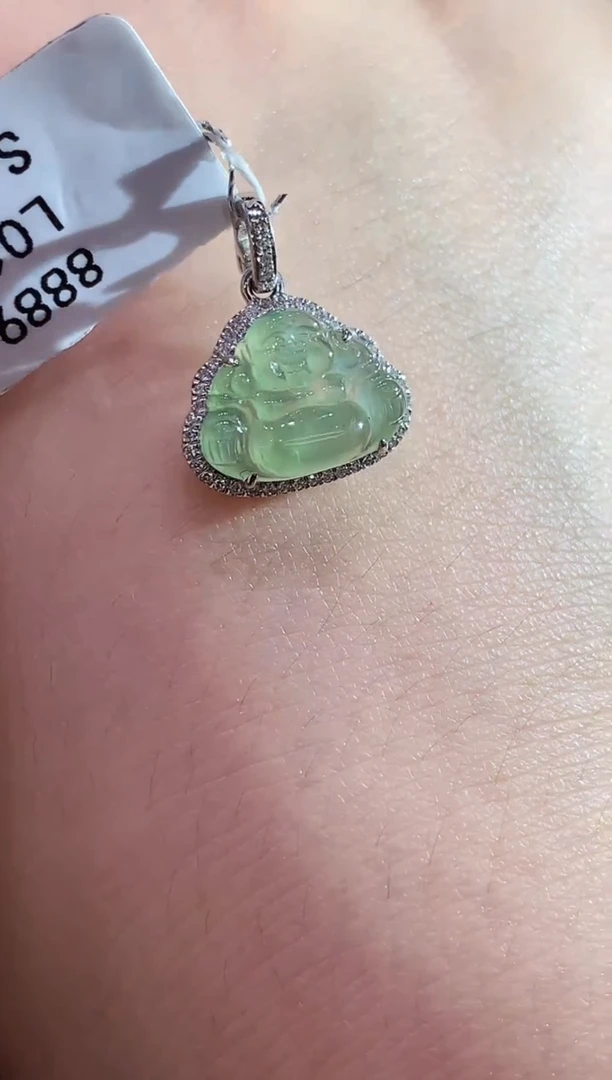 翡翠18K金镶嵌吊坠(不含链)L0136多样性发其一