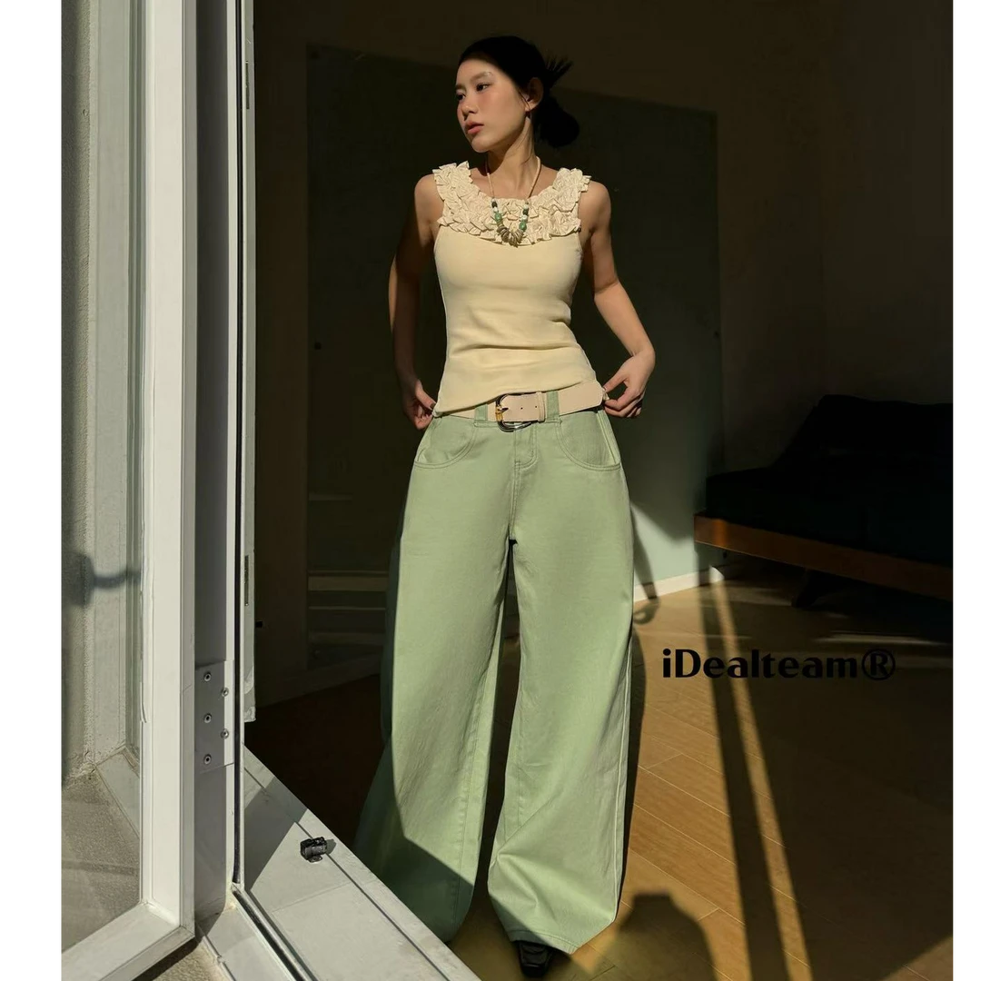 十三行inss-夏季福秒韩版阔腿版型宽松牛仔裤#90890