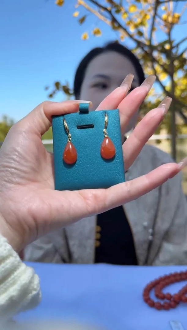 未镶嵌耳饰南红玛瑙滴水洞11.27-（多样发其一）251150288