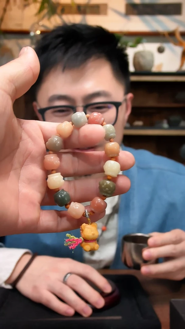 手串菩提根/象牙果菩提根蜜罐小熊手串DN