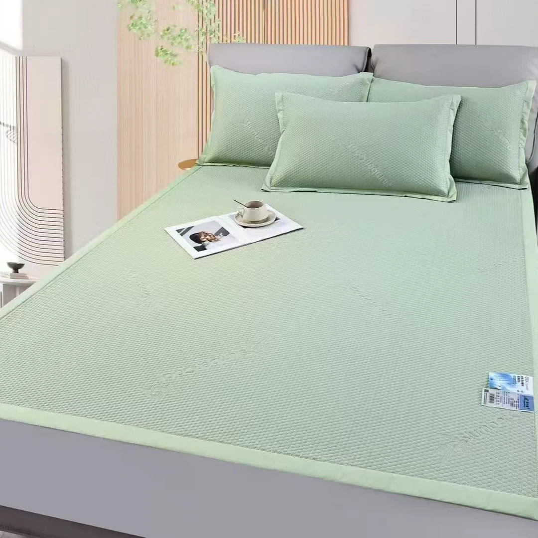 【冰豆豆凉席】竹叶刺绣三件套 裸睡凉感不沾身 柔软透气