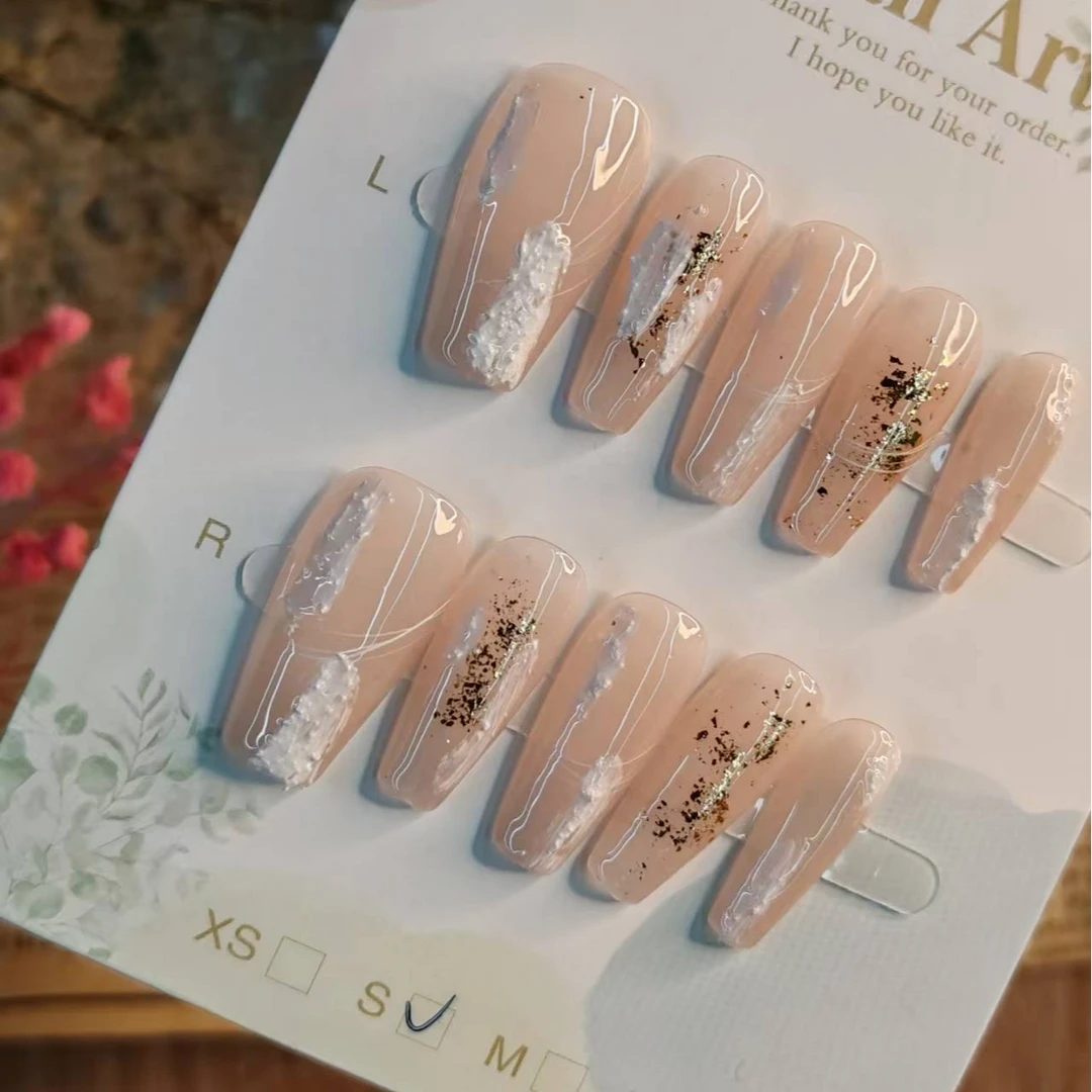 【全疆包邮013】高级纯欲纯手工穿戴甲ins风穿戴式可爱air粉色