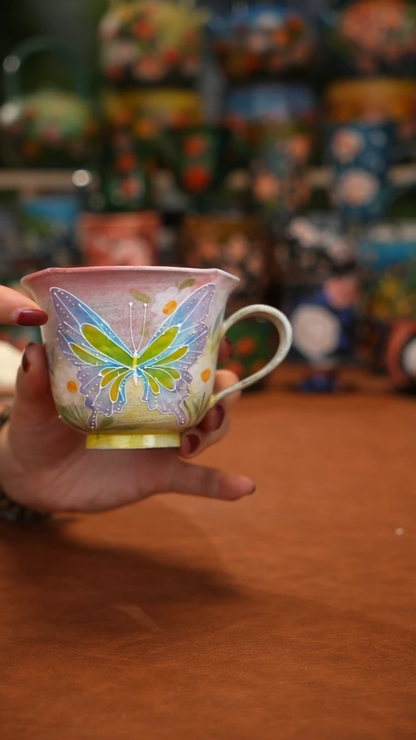 紫砂油画手绘釉下彩