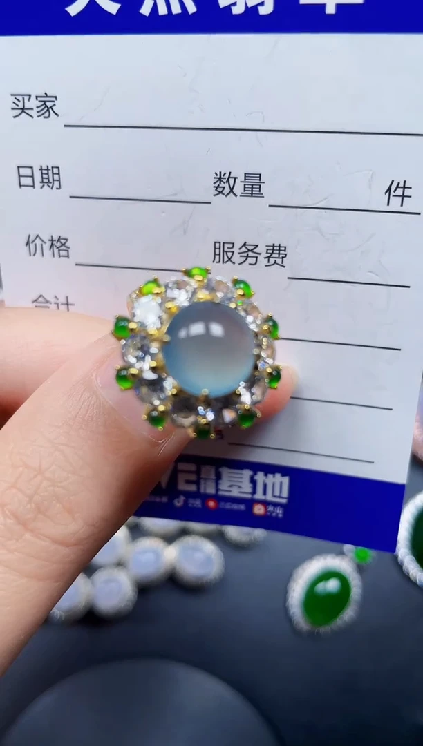 银S925镶嵌戒指翡翠45