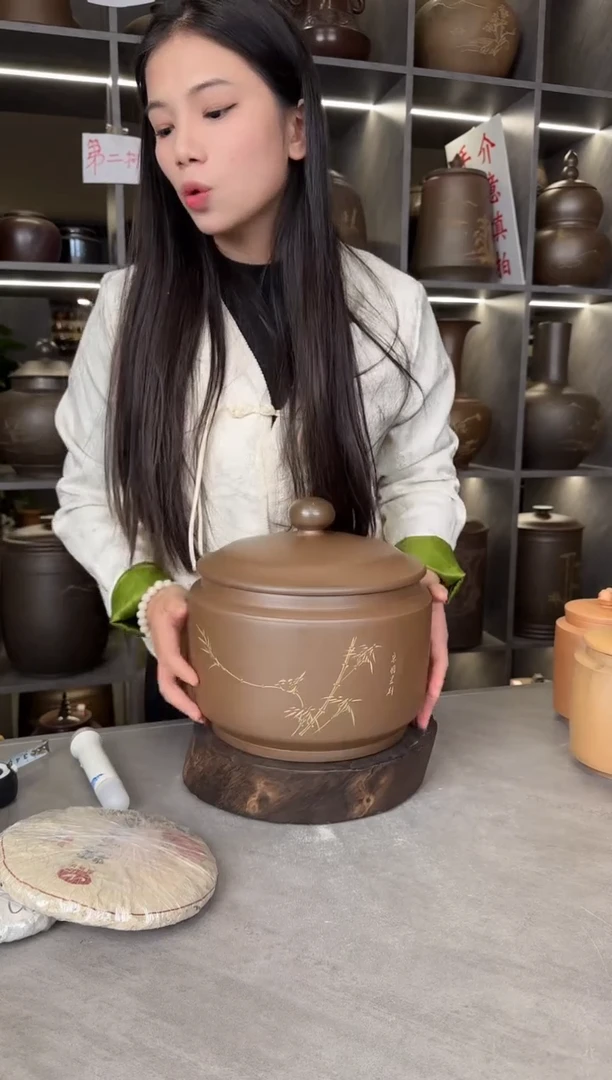 【闪购商品】罐本陶手作坭兴陶2-3斤装竹节罐手工痕迹