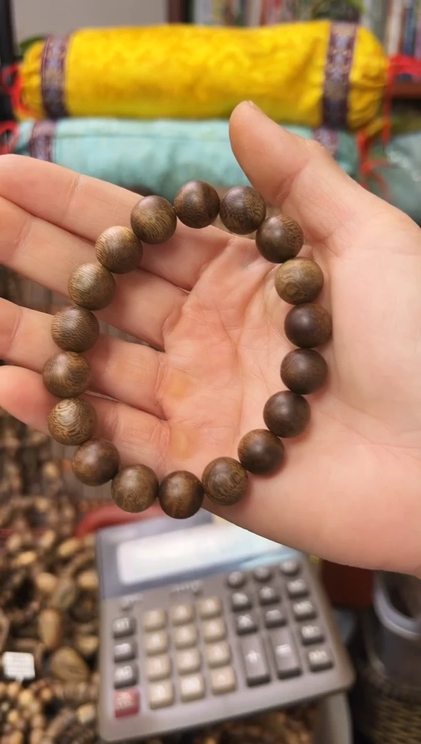 沉香手串棋楠白露圆珠单圈