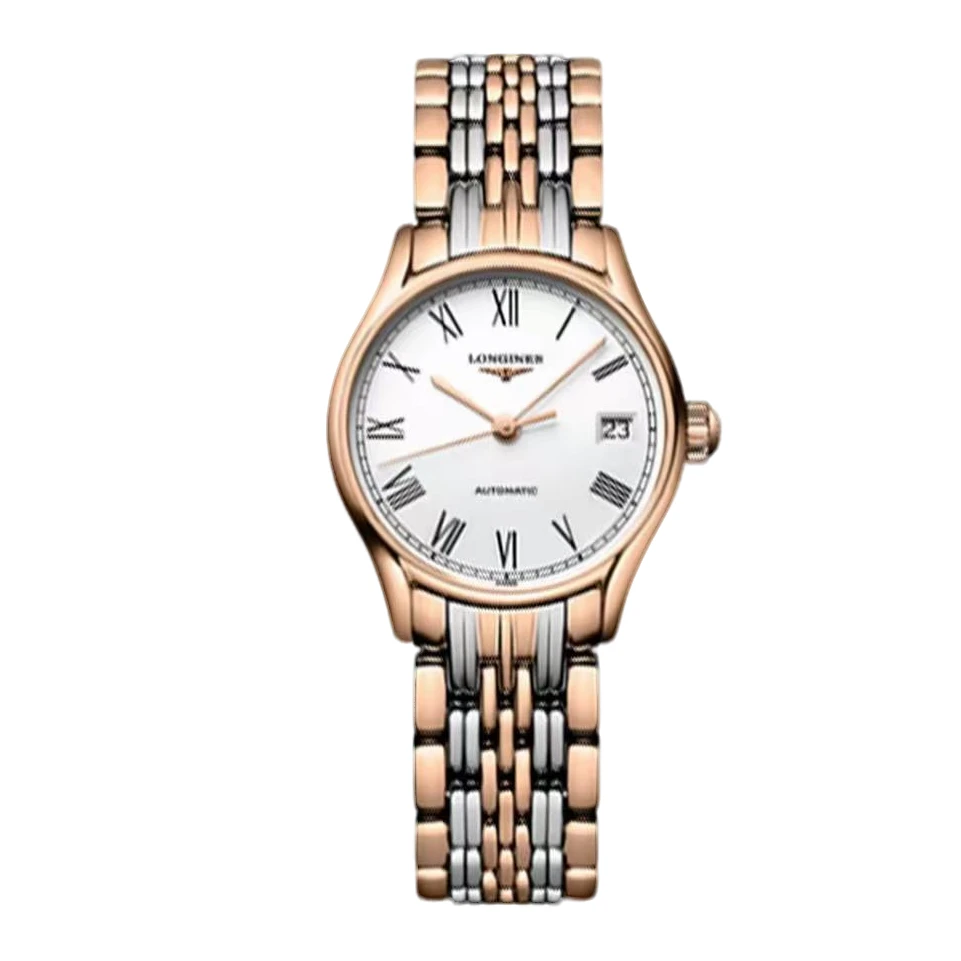 99新 Longines/浪琴 律雅/罗马刻/石英/玫瑰金/九月/25盘