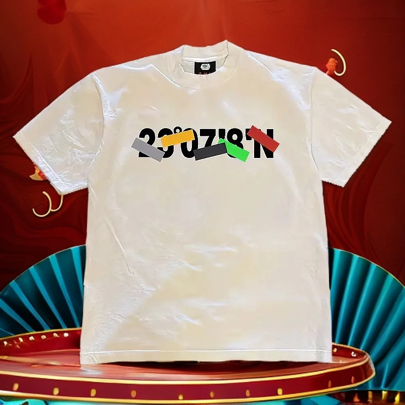 2025新款潮流纯棉短袖不透短袖T恤男款痞帅夏季宽松上衣男士运动