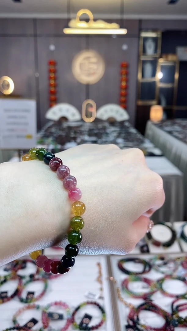 【闪购商品】碧玺单圈手串7mm+未镶嵌一物一证dan