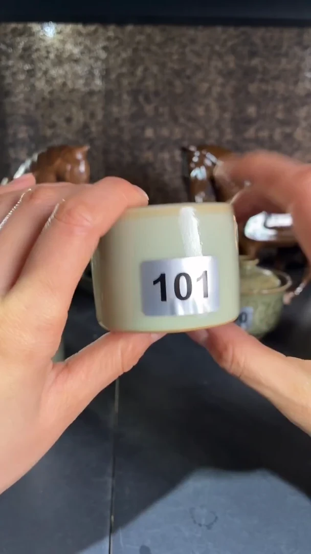 耀州窑仰山月白直口杯101