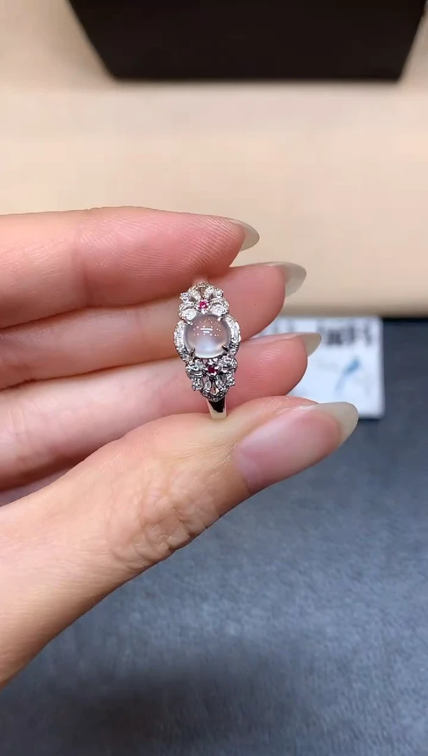 18K金镶嵌戒指翡翠15【无服务费蛋面【无服务费