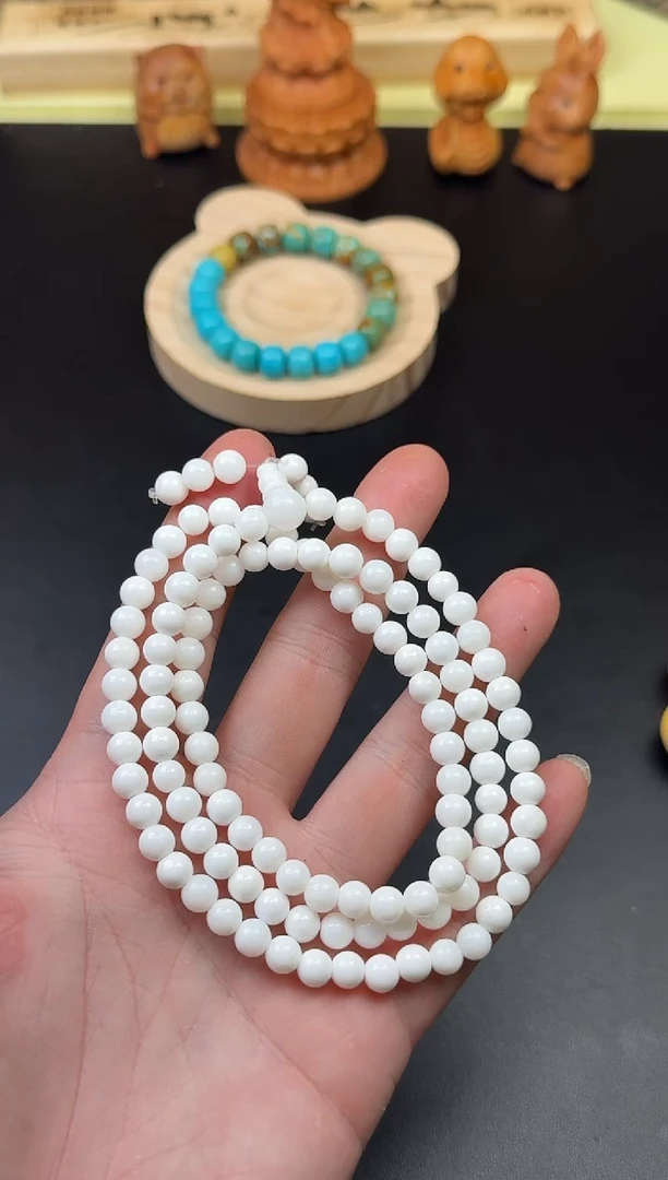 贝壳手串/手链白色贝壳108X6MM多圈